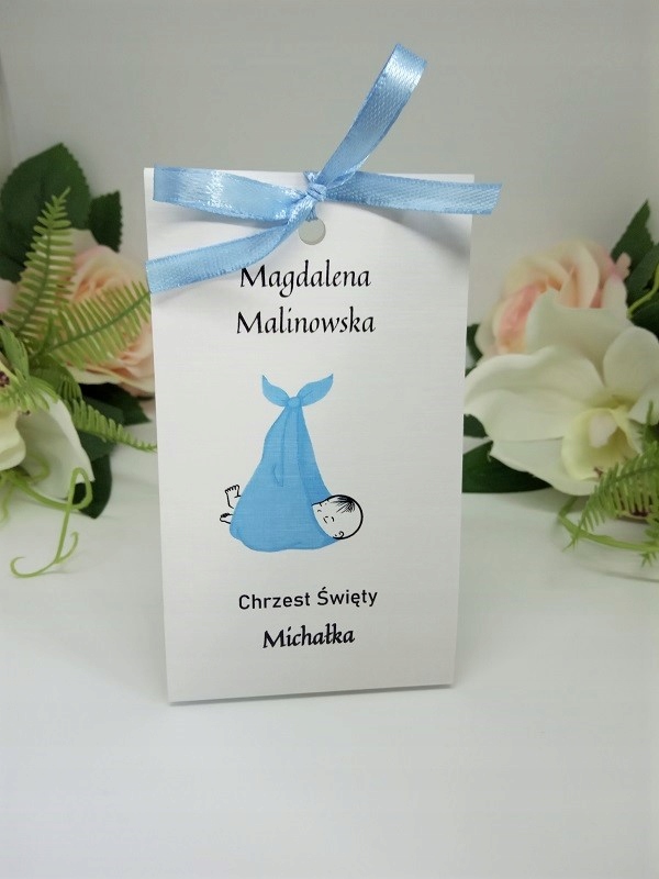 WA19B Podziękowanie + winietka na chrzciny CHRZEST Okazje chrzest