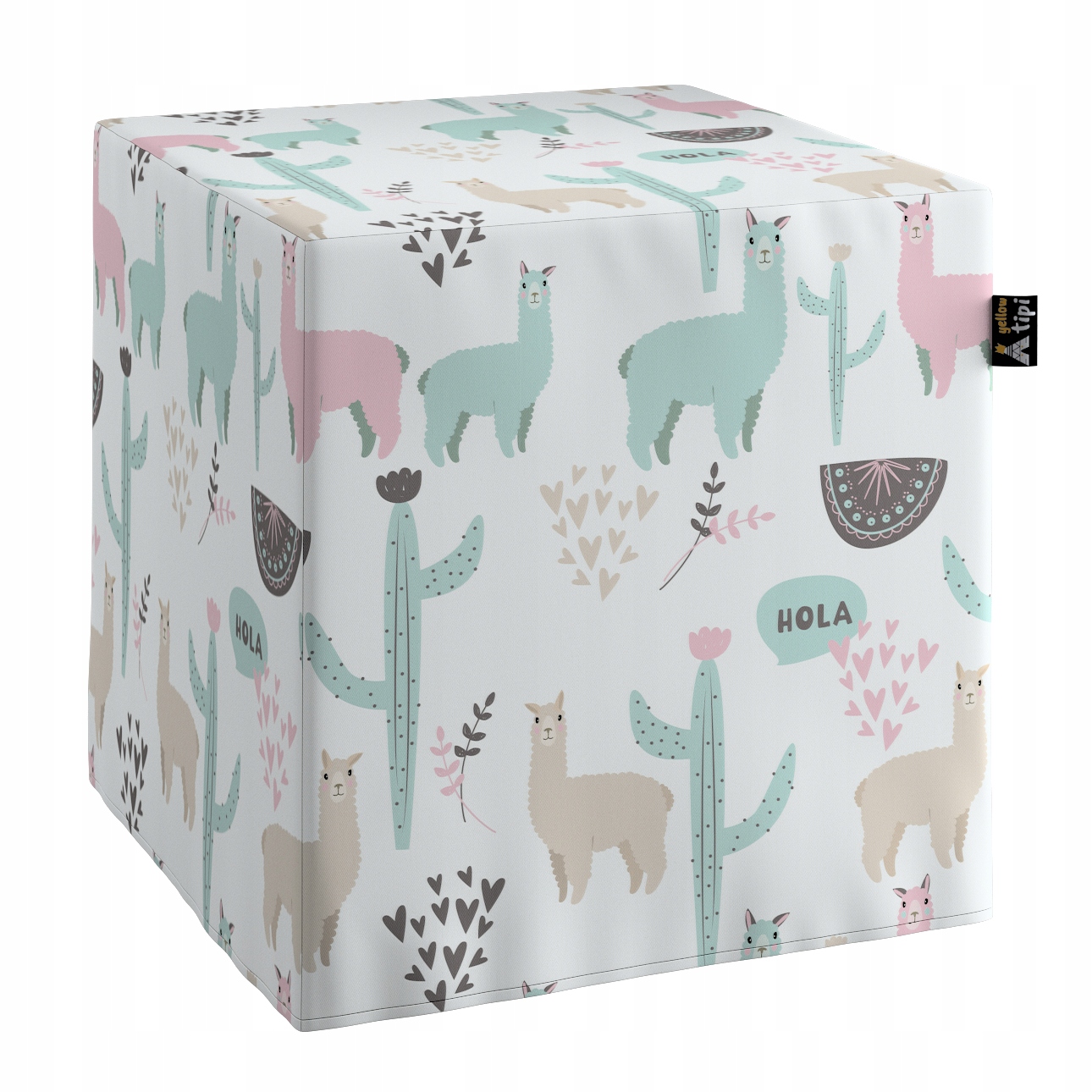 Yellow Tipi Puf kostka Nano pastelowy