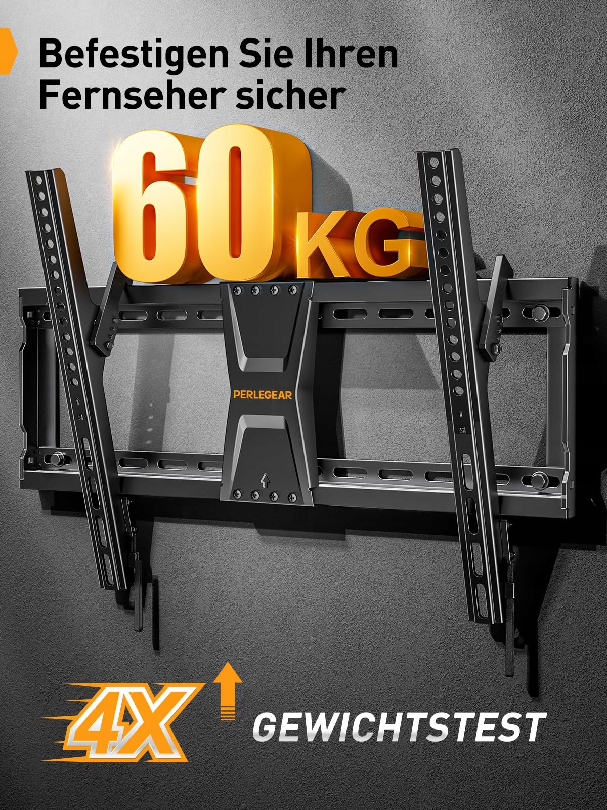 PERLEGEAR Uchwyt TV 37-82 Cal Neigany Max 60kg VESA 600x400mm — miniatura 3