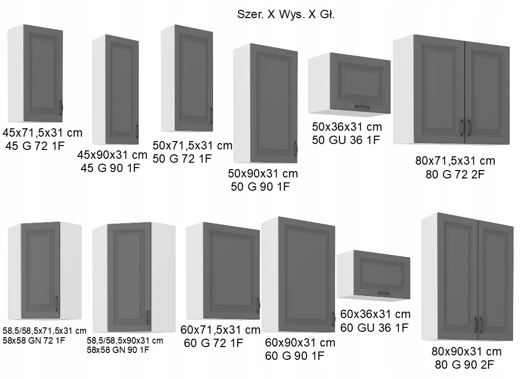 Szafka kuchenna ANIS 80 cm WISZĄCA Szerokość mebla 80 cm