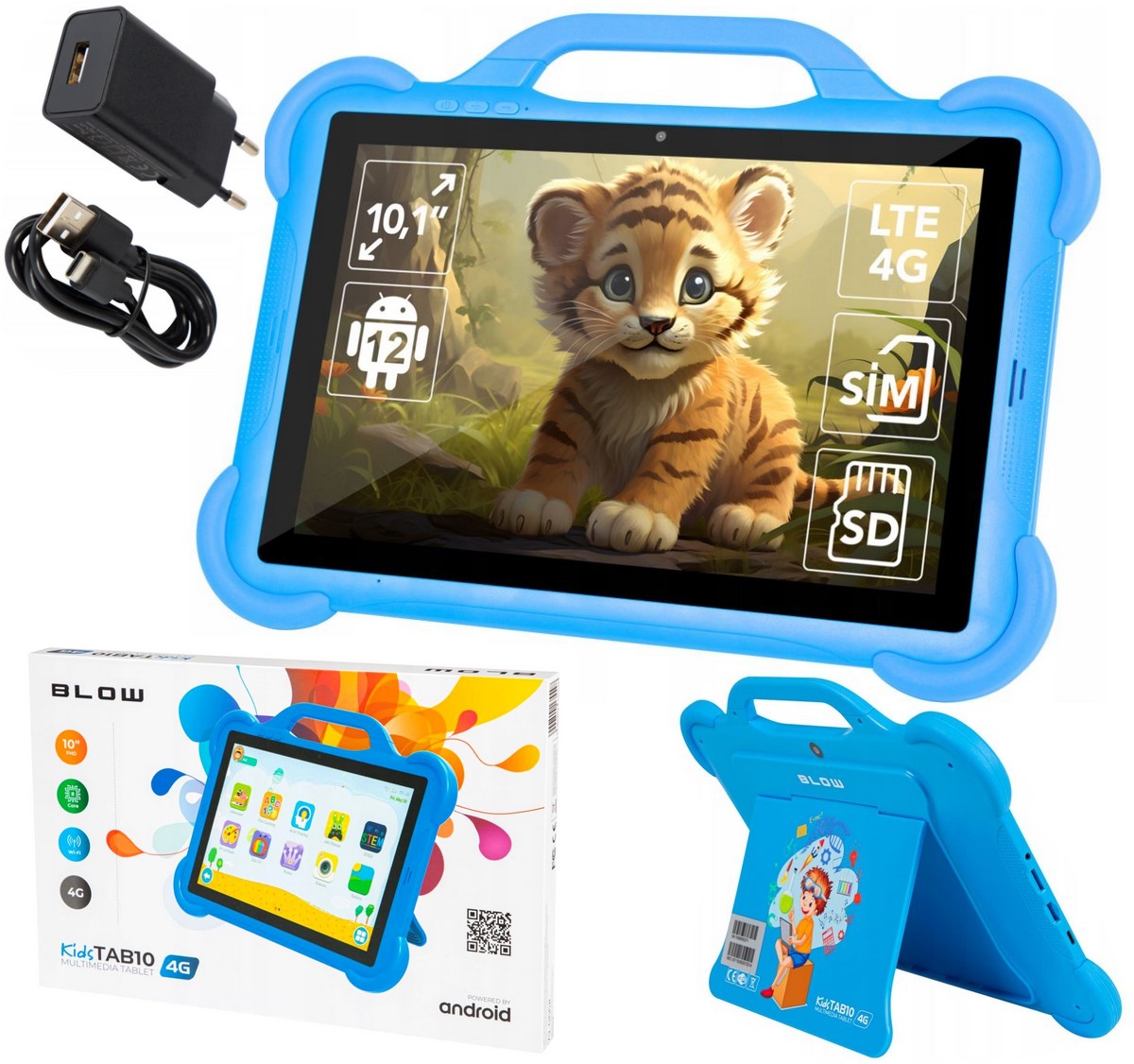 Tablet Pro Děti Kidstab 10 4G 64GB Herní Konzola Pouzdro Dárek K Vánocům