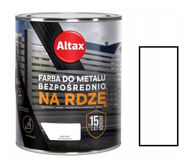 Altax Farba Do Metalu Bezpośrednio Na Rdzę Biały Mat 0.25L RAL9003