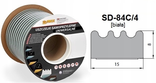 USZCZELKA E SAMOPRZYLEPNA DRZWI OKNA biała 15x8 MM