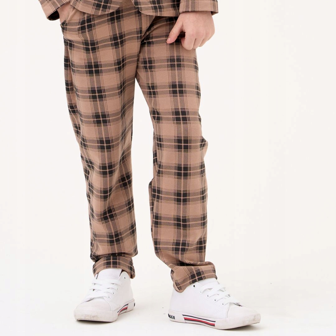 Spodnie Oliver beżowe w kratę R.122 7/8 LAT Rozmiar 122