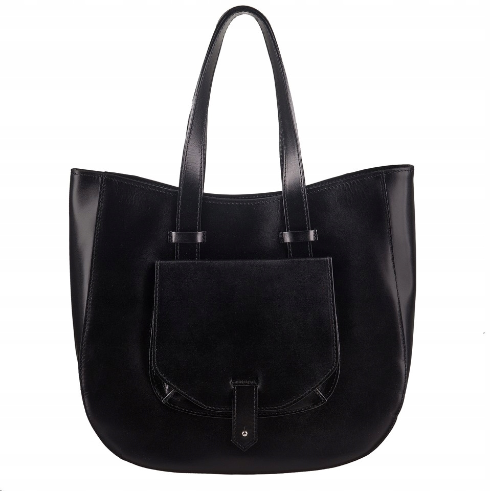 SKÓRZANA TOREBKA WŁOSKA SHOPPER BAG A4 CZARNA 0972 Płeć kobieta