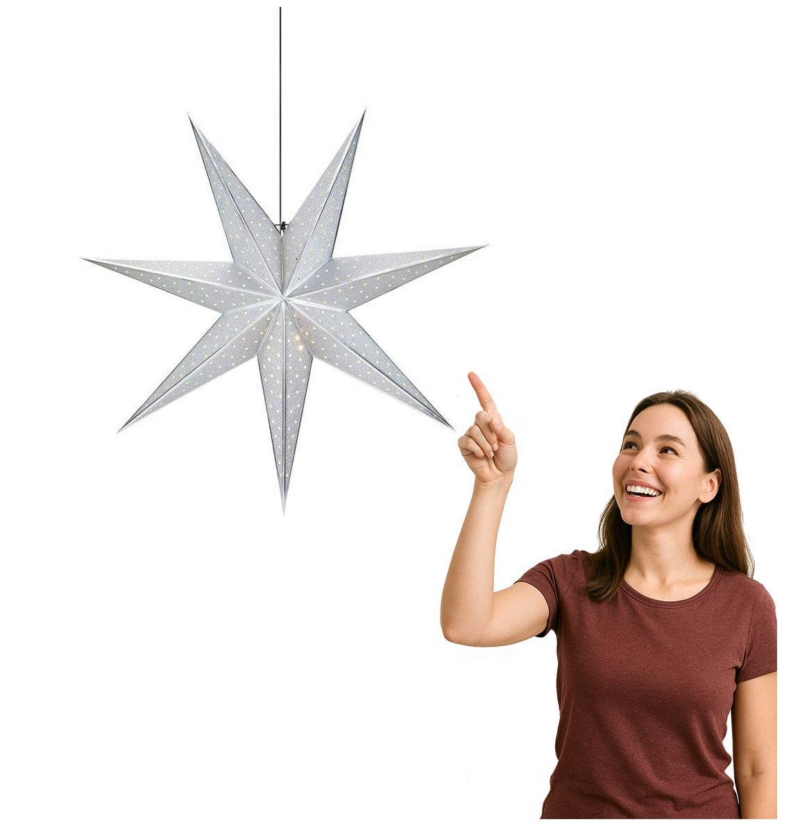 Závěsná světelná ozdoba Hvězda 45 cm Markslojd Glitter