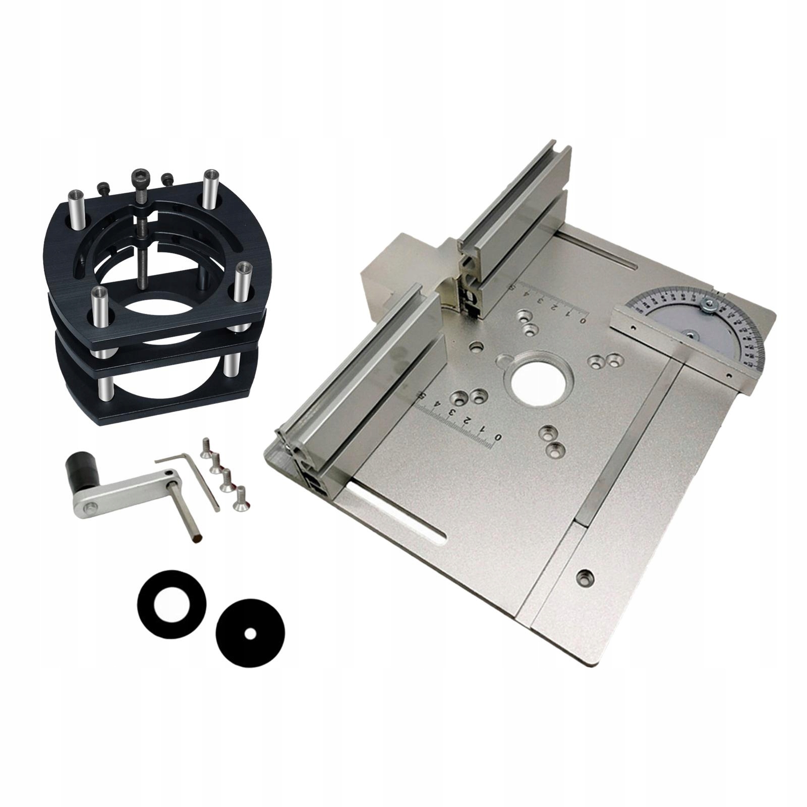 Router Lift and Plate Set Fit mm Trimming Machine Adjustable Silver Plate Kod producenta FITYLE-60054598