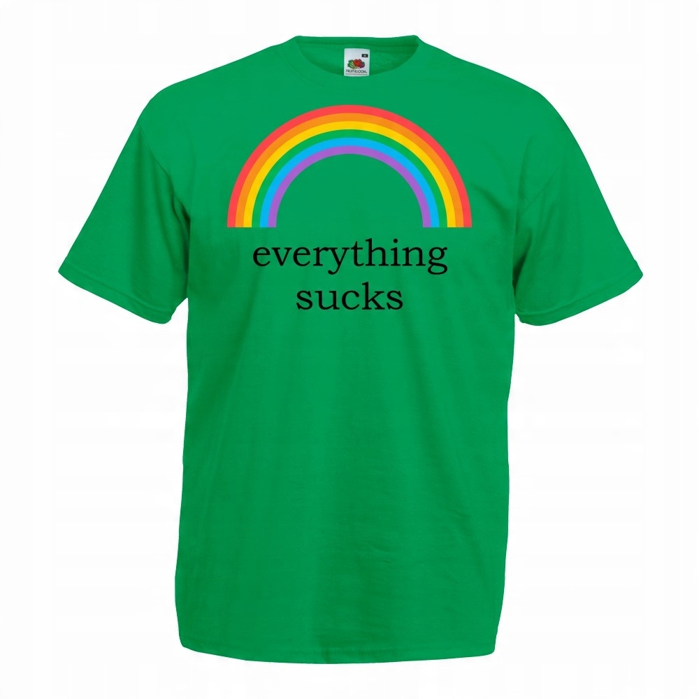 

Koszulka everything sucks tęcza L zielona