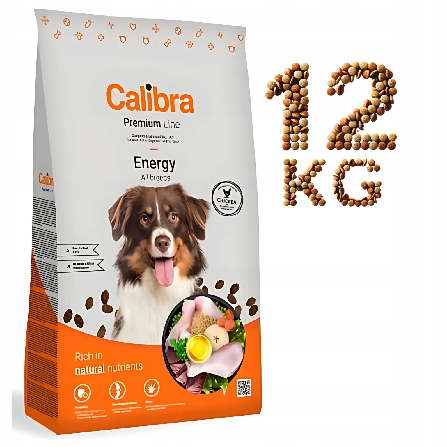 Calibra Dog Premium Energy, sucha karma dla aktywnych dorosłych psów, 12 kg