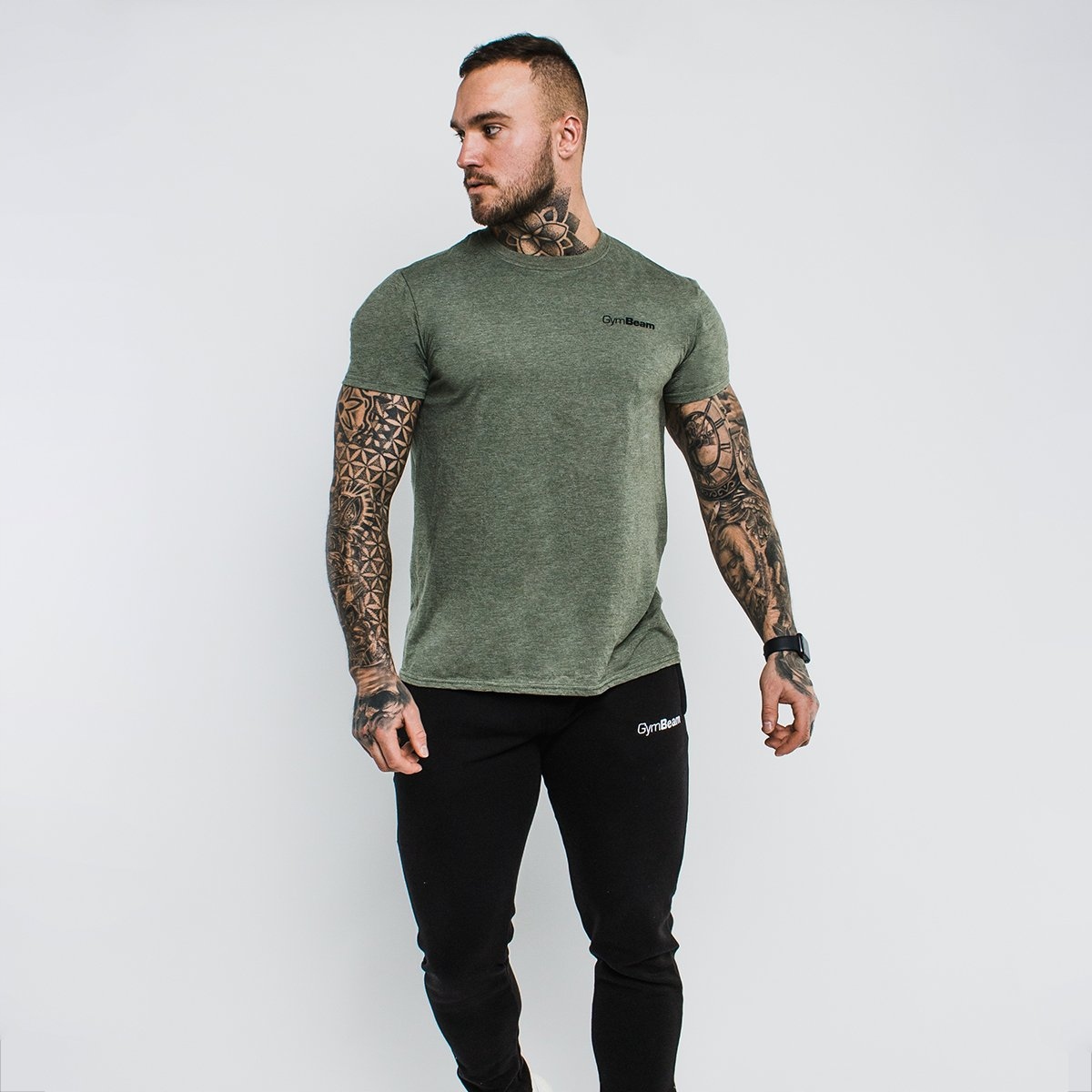 KOSZULKA MĘSKA SPORTOWA TRENINGOWA JAKOŚĆ BASIC T-SHIRT GymBeam zielona XXL Marka GymBeam
