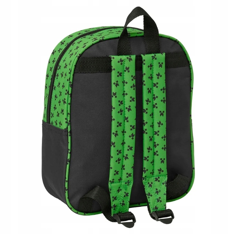 SAFTA VAIKIŠKA MOKYKLINĖ KUPRINĖ SU VIENU SKYRIUMI, 3D SPAUSDINTA „MINECRAFT CREEPER“ (prekės ženklas Safta)