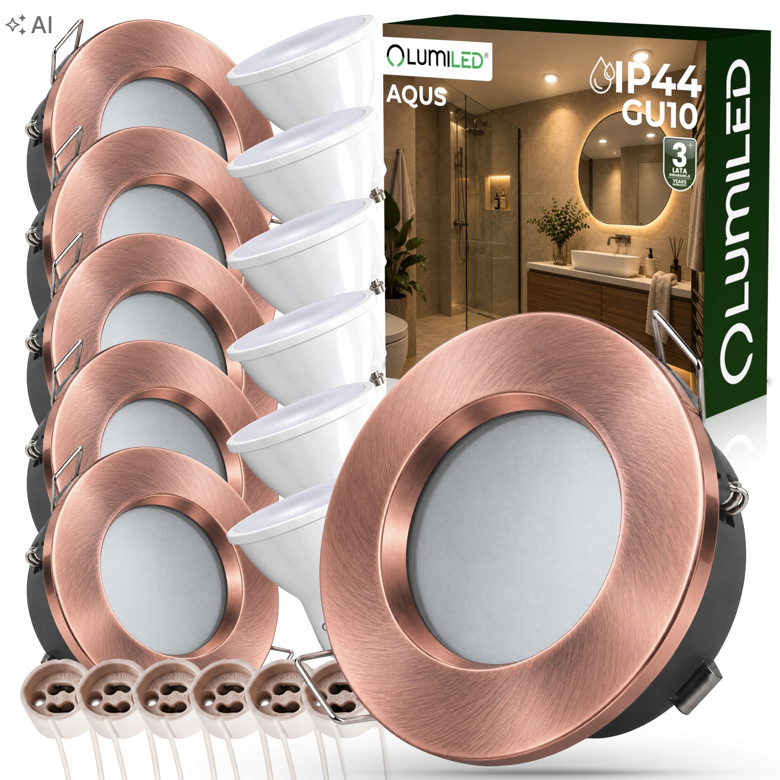 Oprawa Hermetyczna Halogenowa Lampa Sufitowa Żarówka Led GU10 6W Podtynk