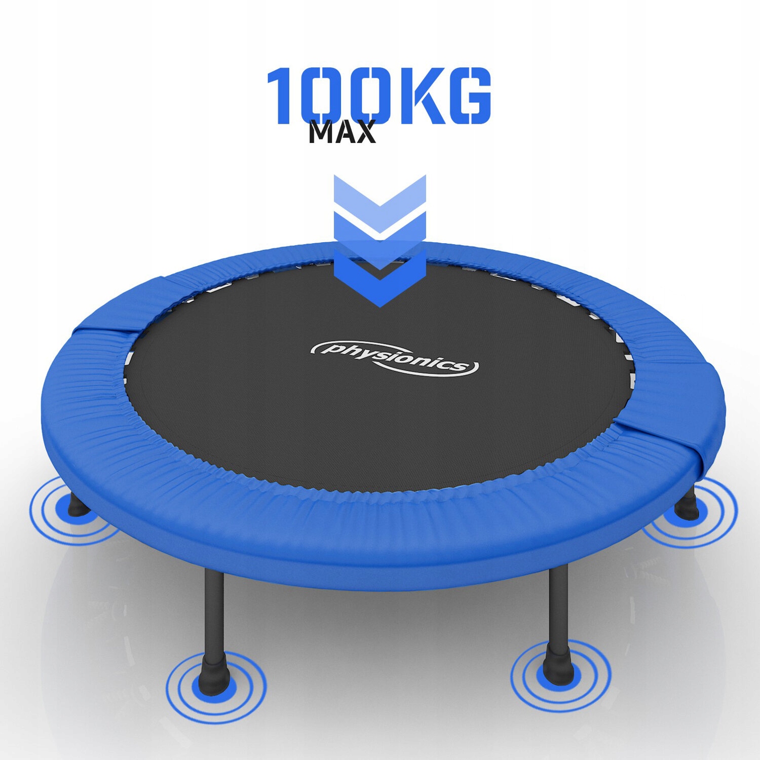 TRAMPOLINA FITNESS 96 CM 100 KG DO DOMU OGRODU Liczba nóżek 6