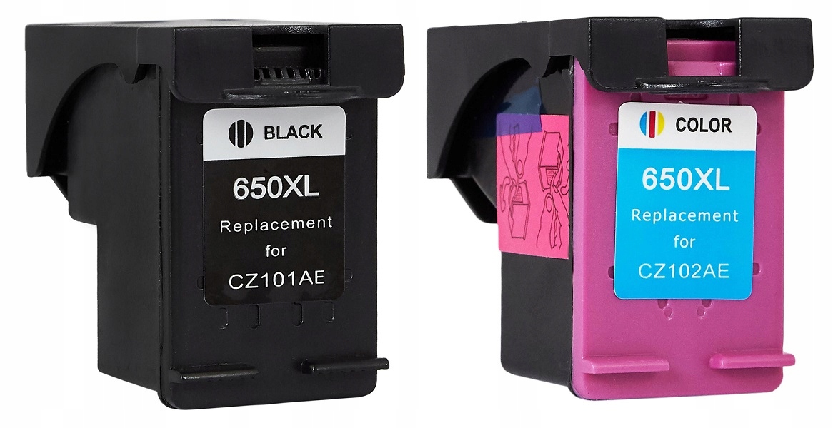 2 X Tusz do Hp 650XL Czarny Kolor Komplet Zestaw