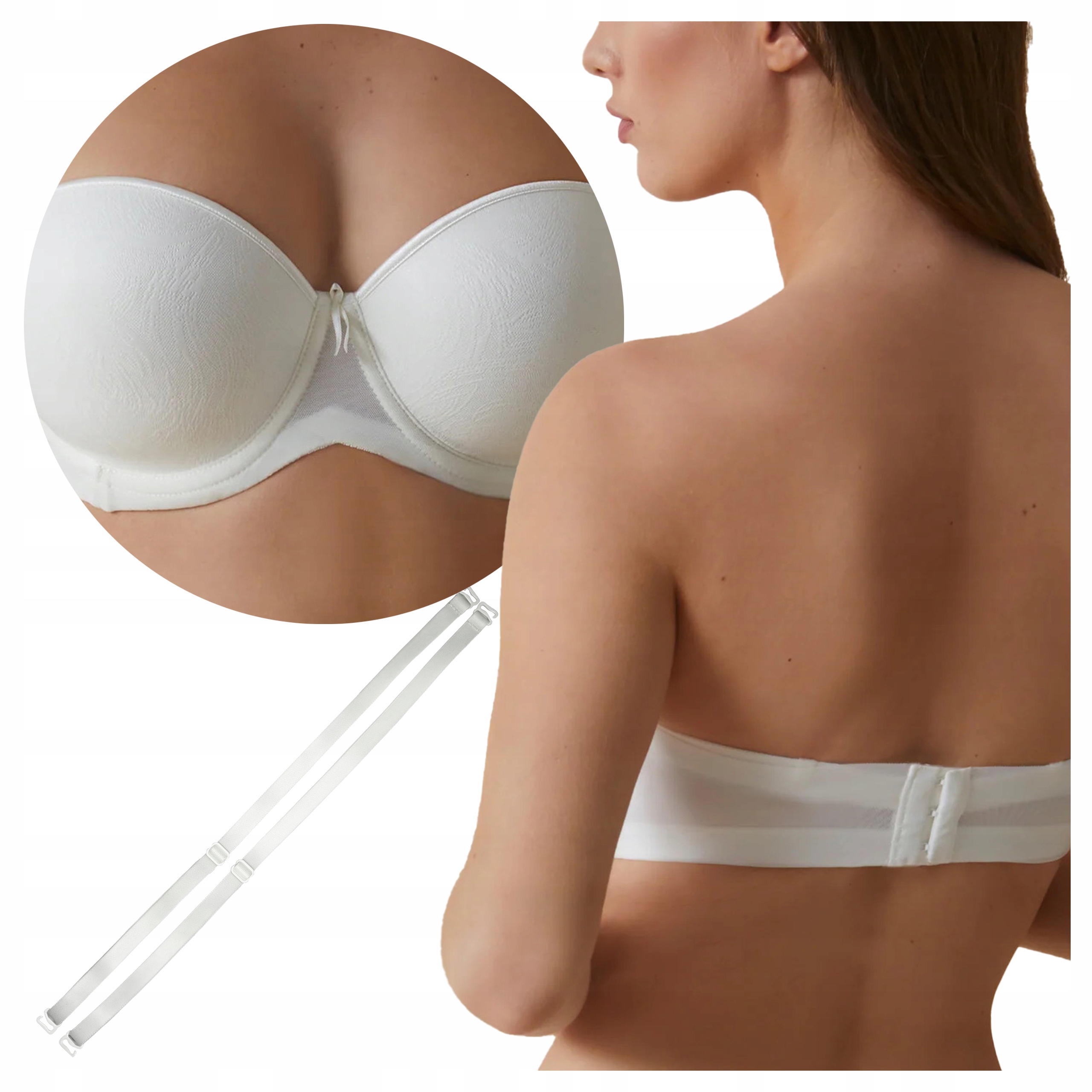 Přiléhavá samodržící podprsenka s kosticemi ramínka Vilma Perlová 90D