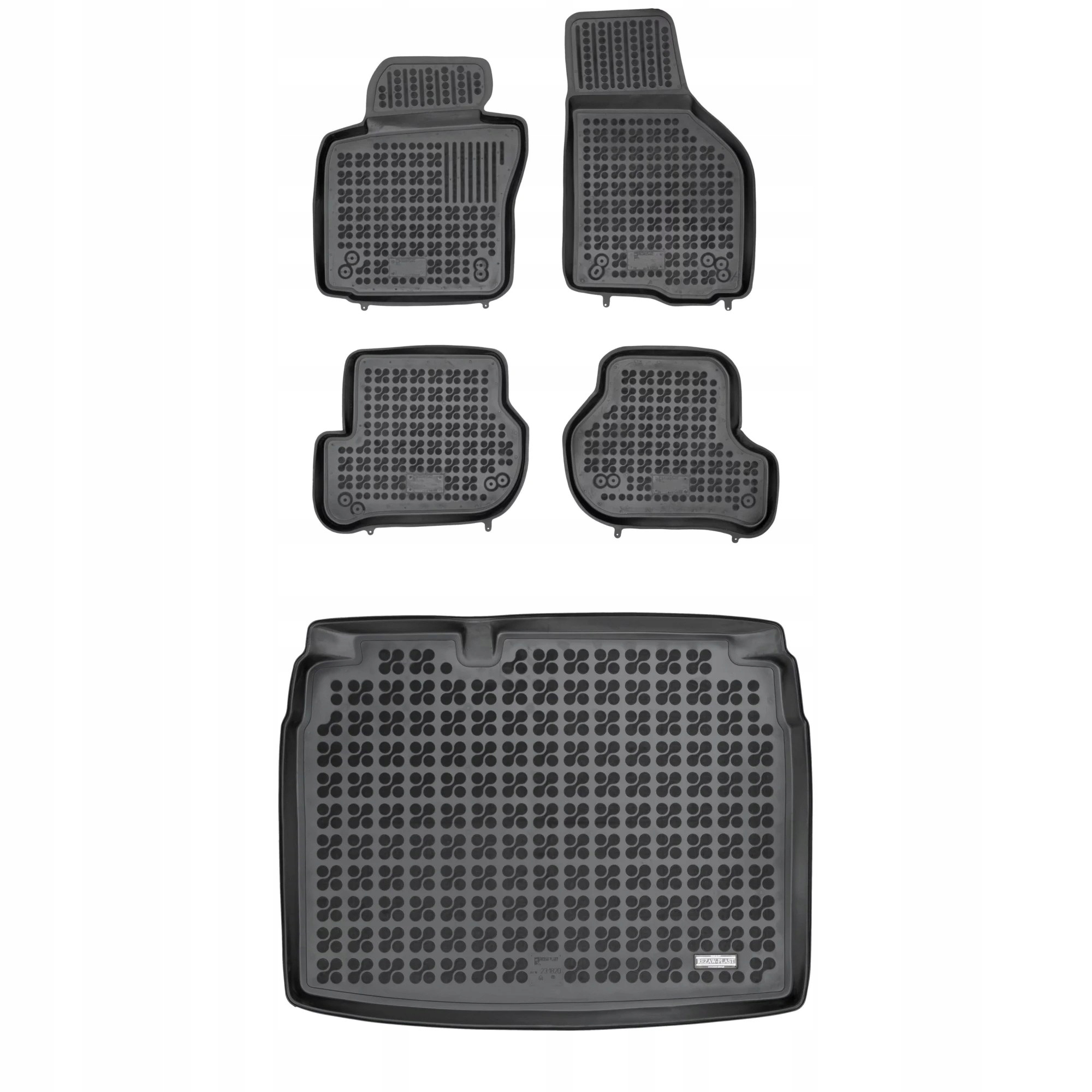 Gumová sada kobercov a rohoží Volkswagen Golf V 2003-2007 Hatchback s kolesom