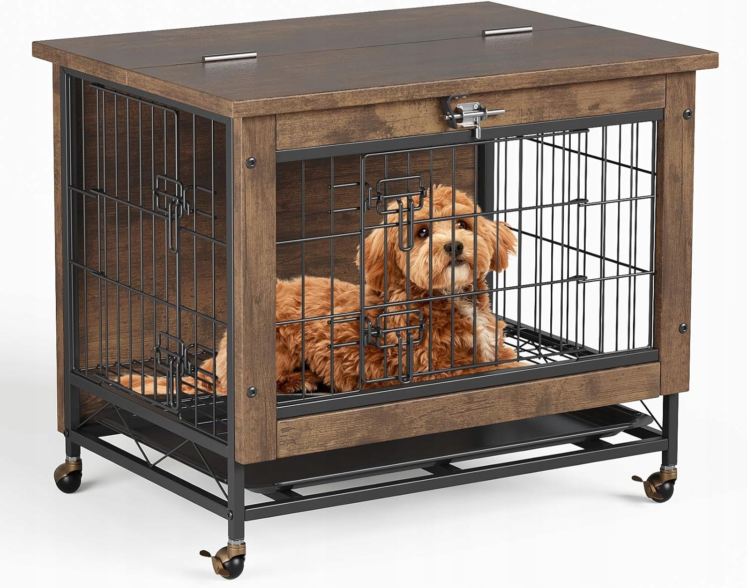 Levně Dřevěná klec pro psa 50 x 67 x 65 cm