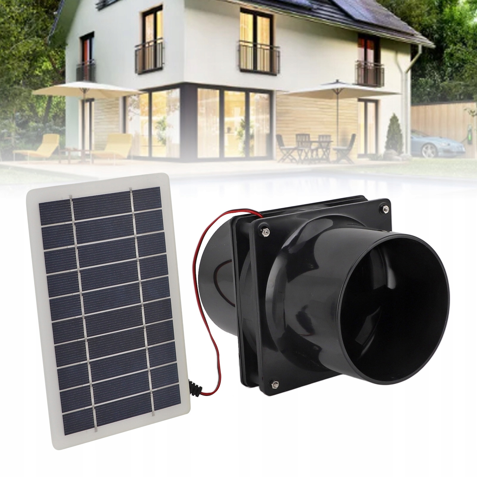 Wentylator Wyciągowy Zasilany Energią Słoneczną 10 W 12 V Do Rur Okrągłych
