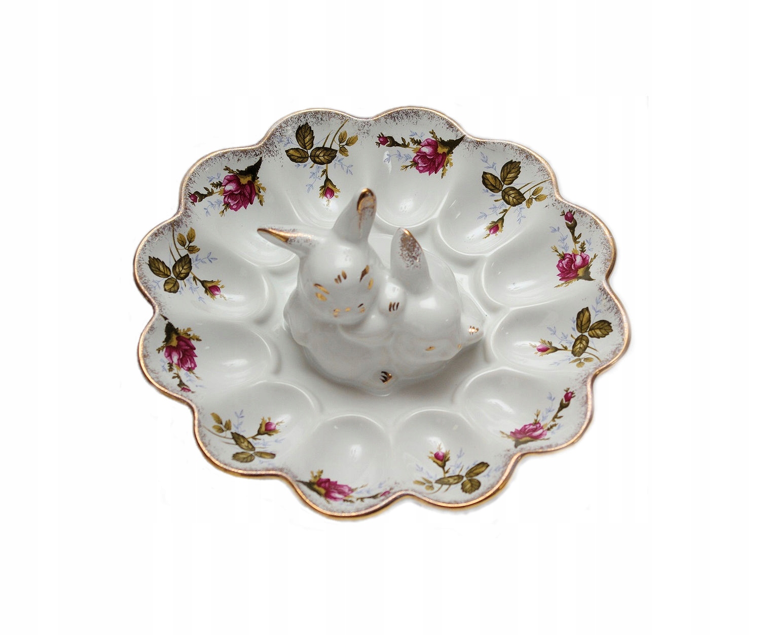 PÓŁMISEK do jaj z zajączkami róża