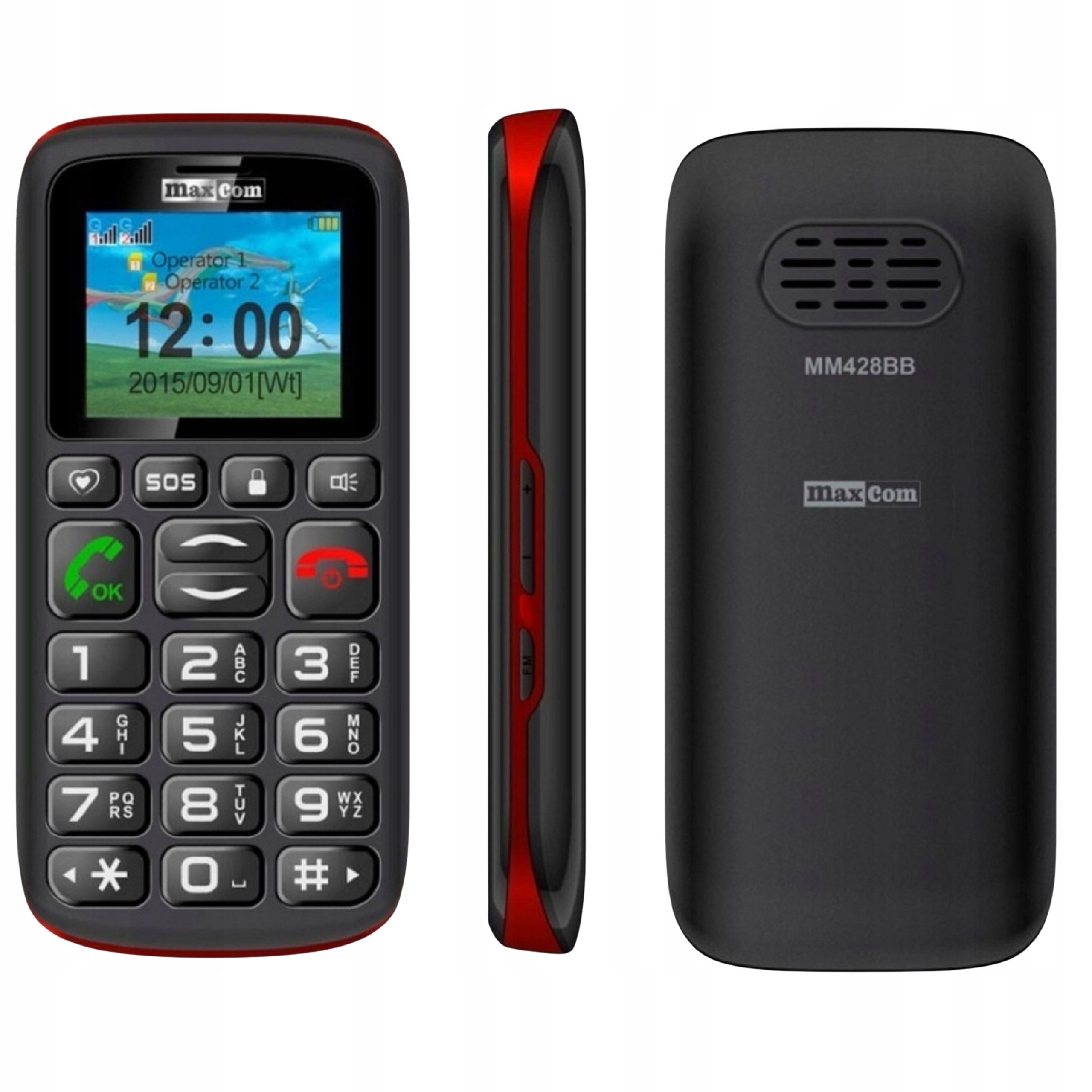 Komórkowy Telefon dla seniora Maxcom MM428 –Duże Klawisze, Sos Latarka Usbc