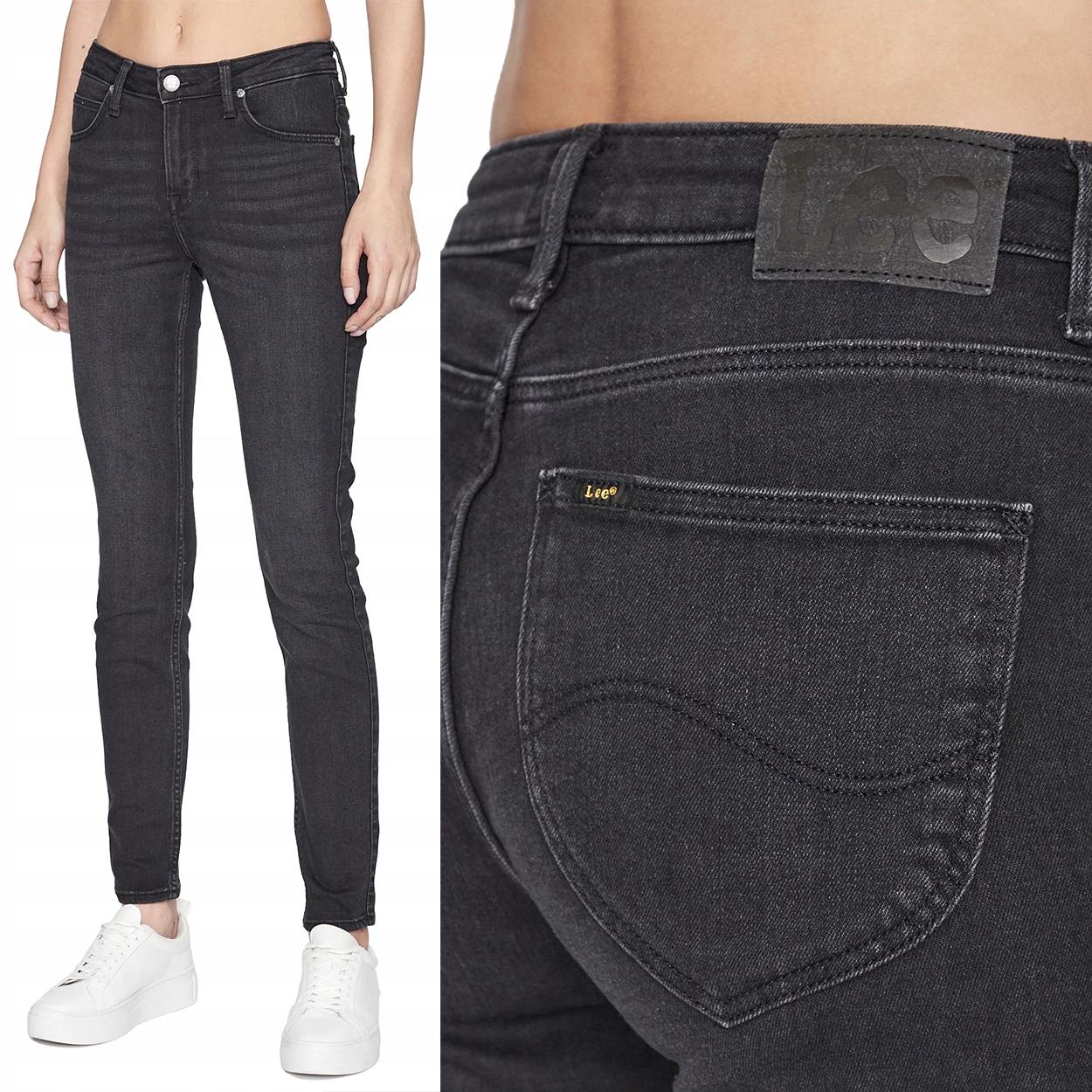 Lee Scarlett High černé vysoké dámské džínové kalhoty úzké nohavice W27 L31