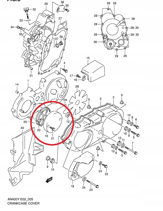 FILTR NAPĘDU PRZEKŁADNI SUZUKI AN 250 400 BURGMAN Producent Suzuki OE