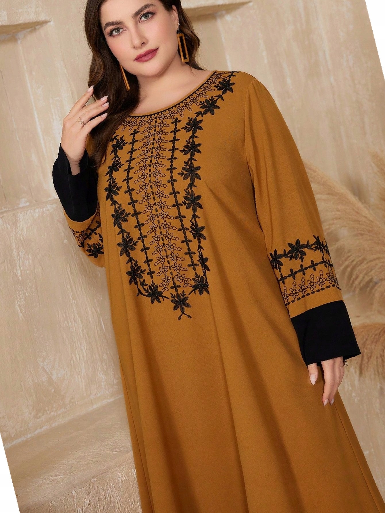 Šaty Boho Dlouhá v arabském stylu Casual vyšívaná XL 42