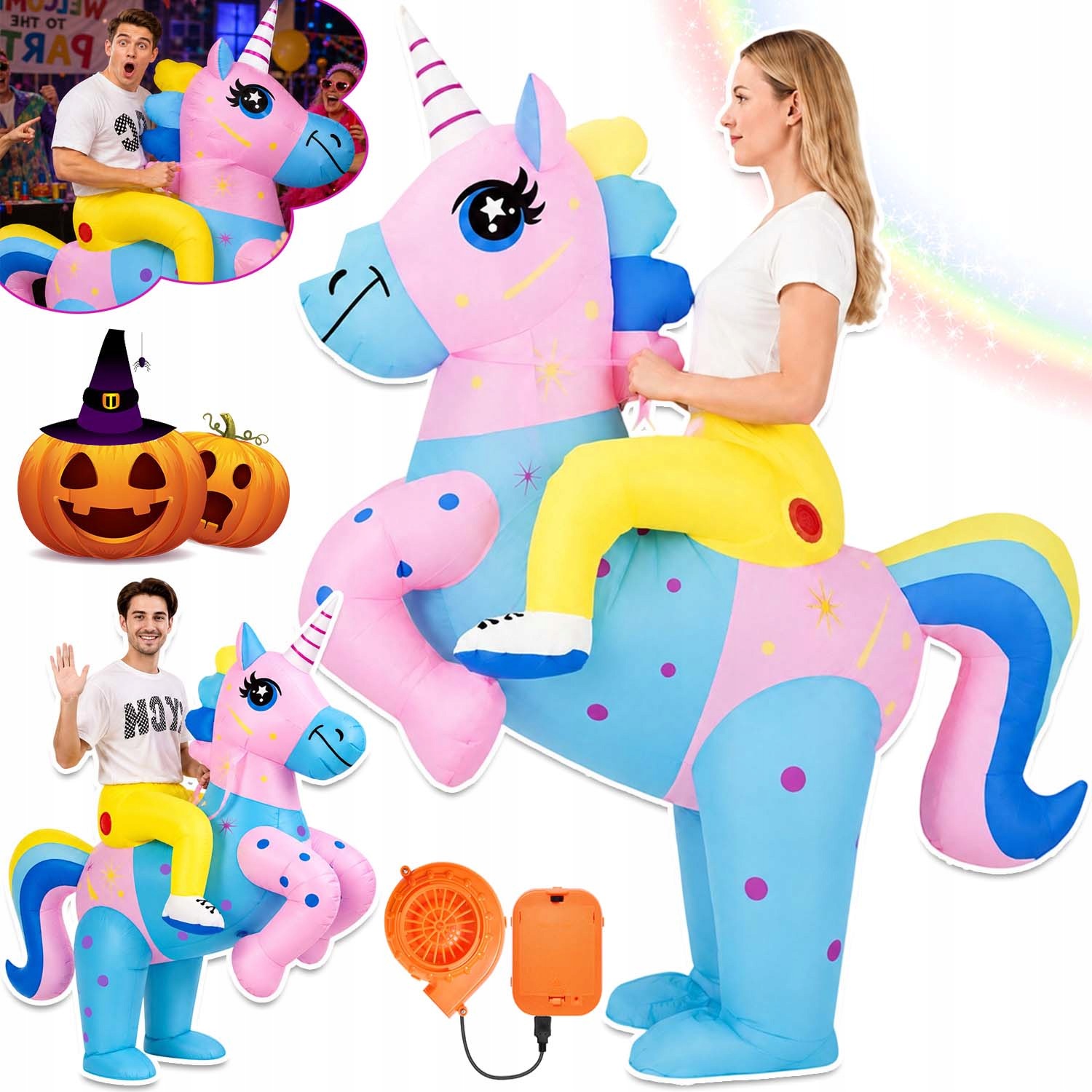 Nafukovací Jezdec Na Halloweenského Jednorožce Pro Dospělé 170-190 CM, Unisex