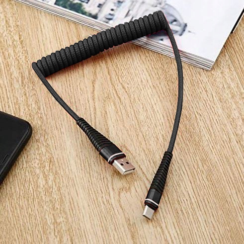 KABEL TYP C USB 1M ROZCIĄGANY SPRĘŻYNOWY SPIRALNY Długość przewodu 1 m