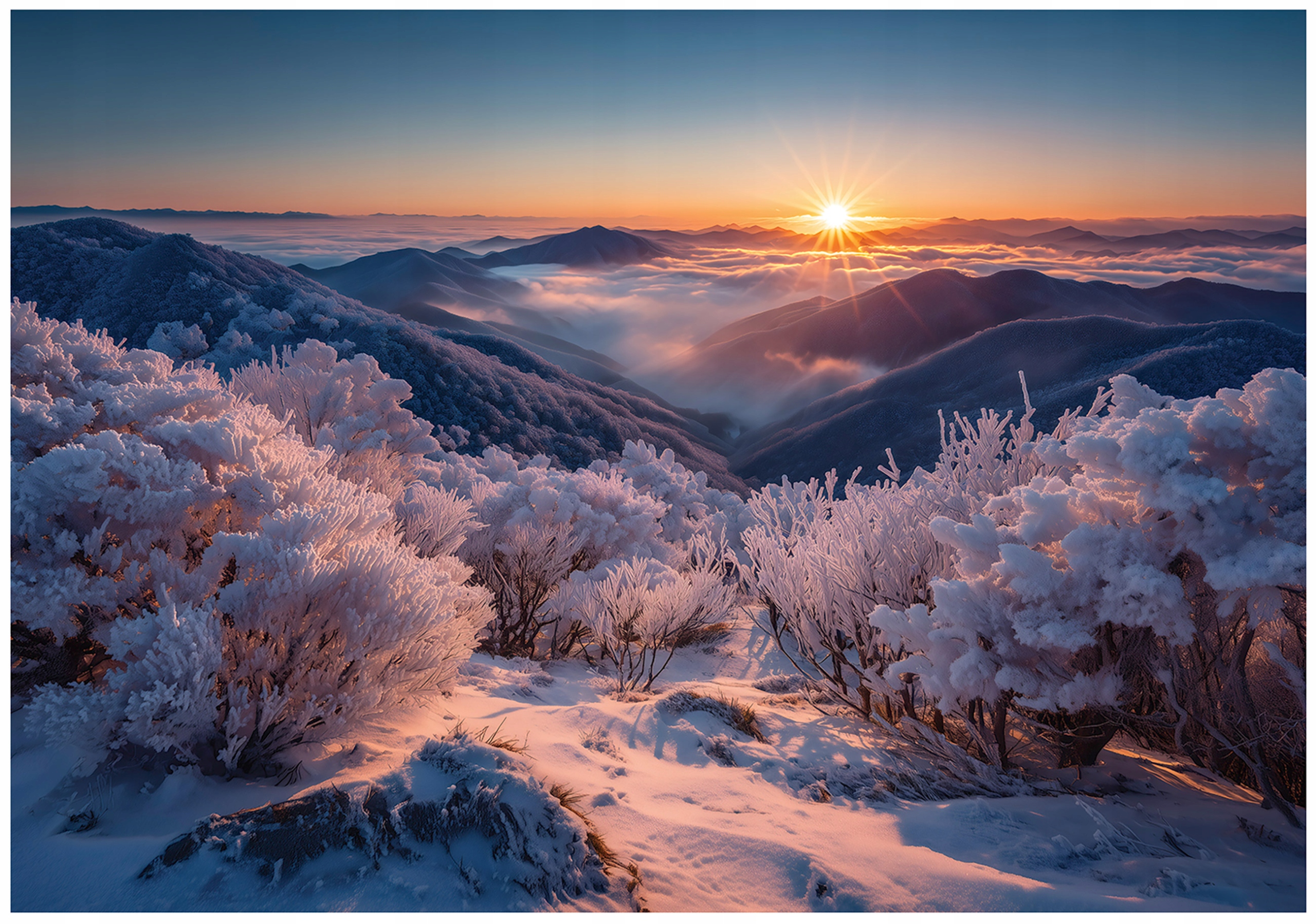 Fototapeta Hory Příroda Krajina Pohled Na Západ Slunce Zima Sníh 300x210
