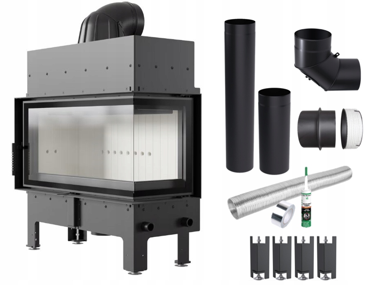 Komínová Vzduchová Vložka Ocelová Floki L Pravá 12kW Trubky A Eko Příslušenství