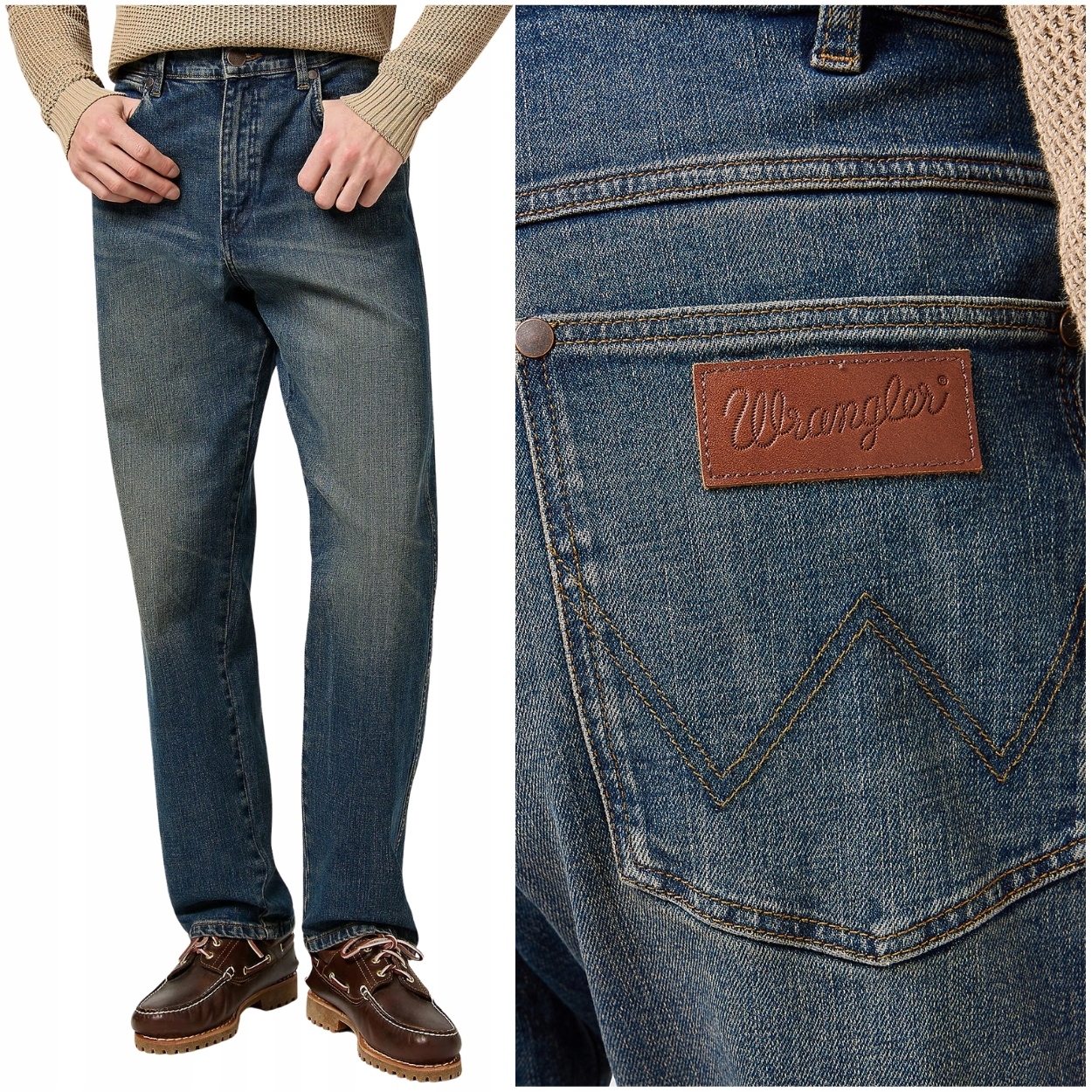 Wrangler Frontier Sunlight Indigo jednoduché volné džínové kalhoty W33 L32