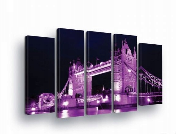 Obraz 150x100 Most Tower Bridge Londýn noc fialová mestská krajina