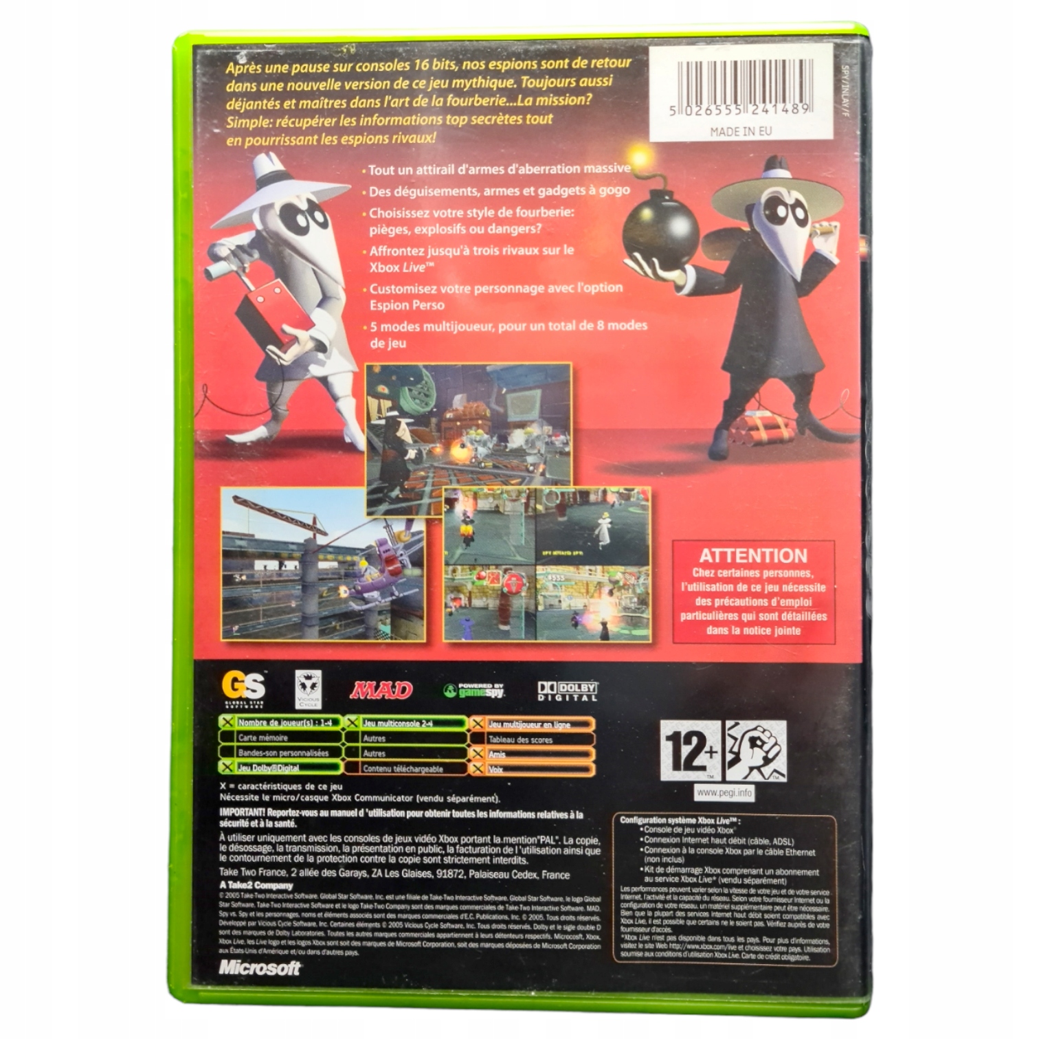 Gra SPY VS SPY Microsoft Xbox Producent 2K Games