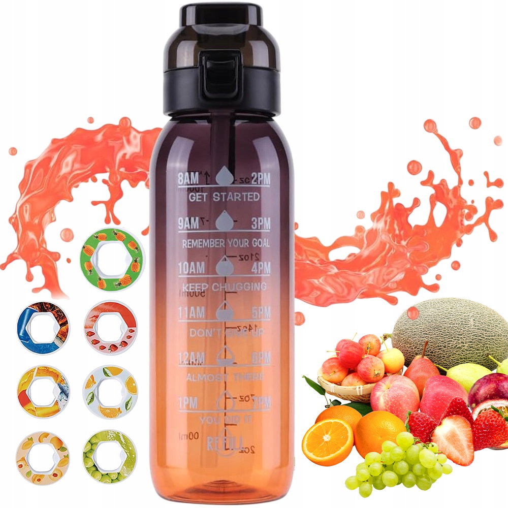 Butelka Wody 1000ML Wielosmakowa Do Fitnessu Z Uchwytem Bezpieczna