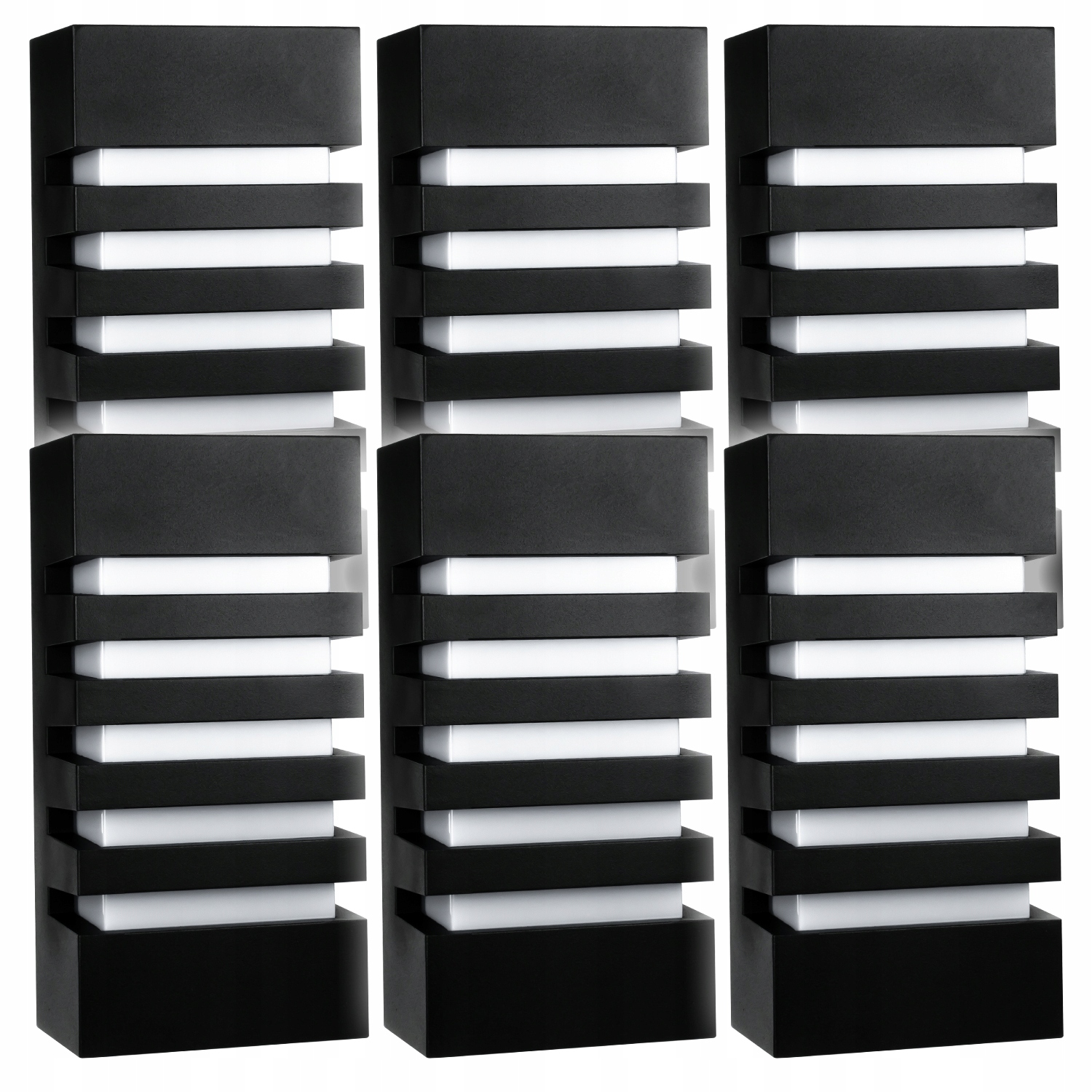 6 x Nástěnné Svítidlo E27 Fasádní Zahradní Voděodolné IP55 Černé Ozdobné