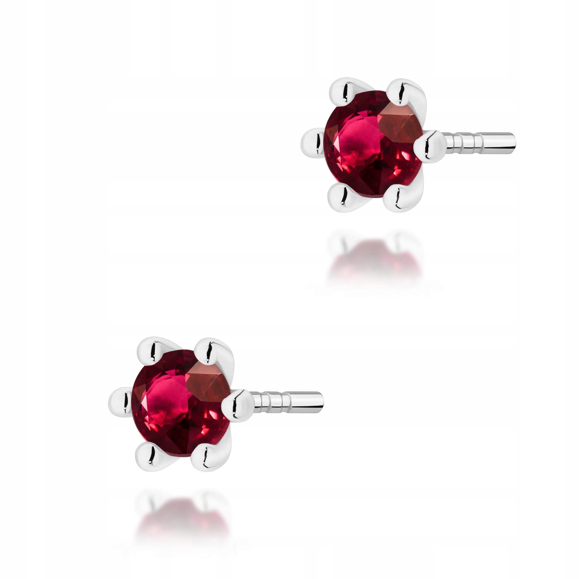 Zlaté náušnice 585 rubín 0,15 ct bílé zlato luxusní elegantní dámské