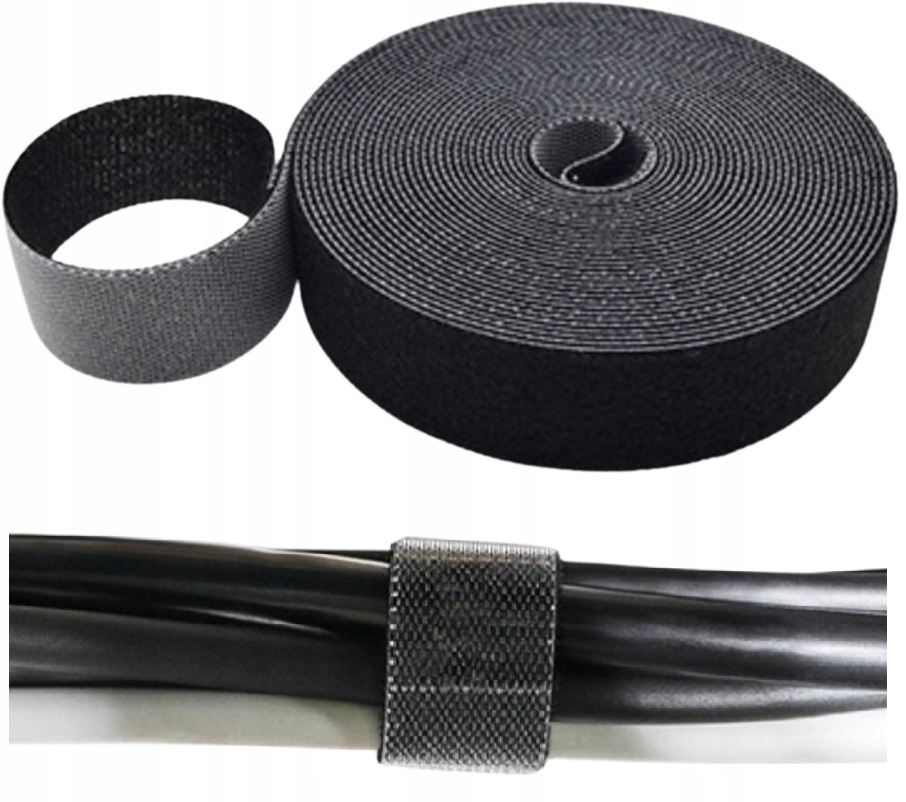

Taśma opaska rzep rzepowa organizer kabli 20mm 5m