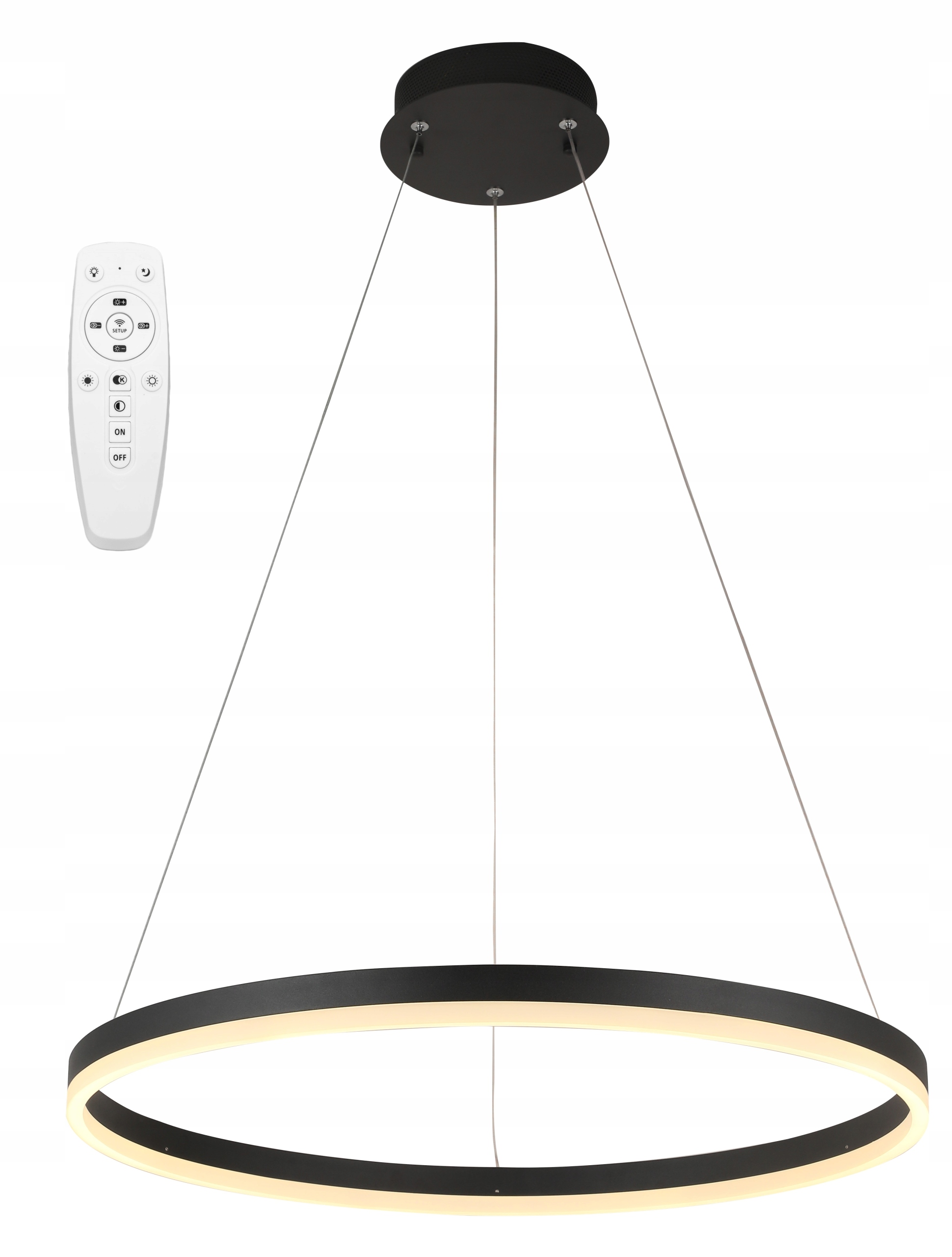 Lampa Led Ring Czarna Lampa Wisząca Led Oprawa sufitowa Pilot