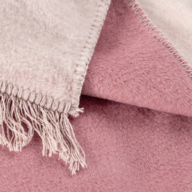 Mäkká deka na posteľ Duo 220x240 teplá púdrová ružová