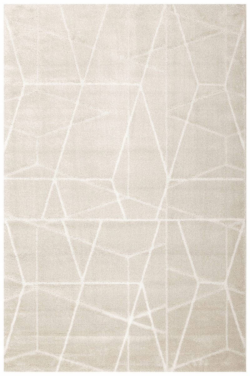 Dywan Beż Krem Nowoczesny Geometryczny Wzór W Romby Linie Aruba 200x290 cm