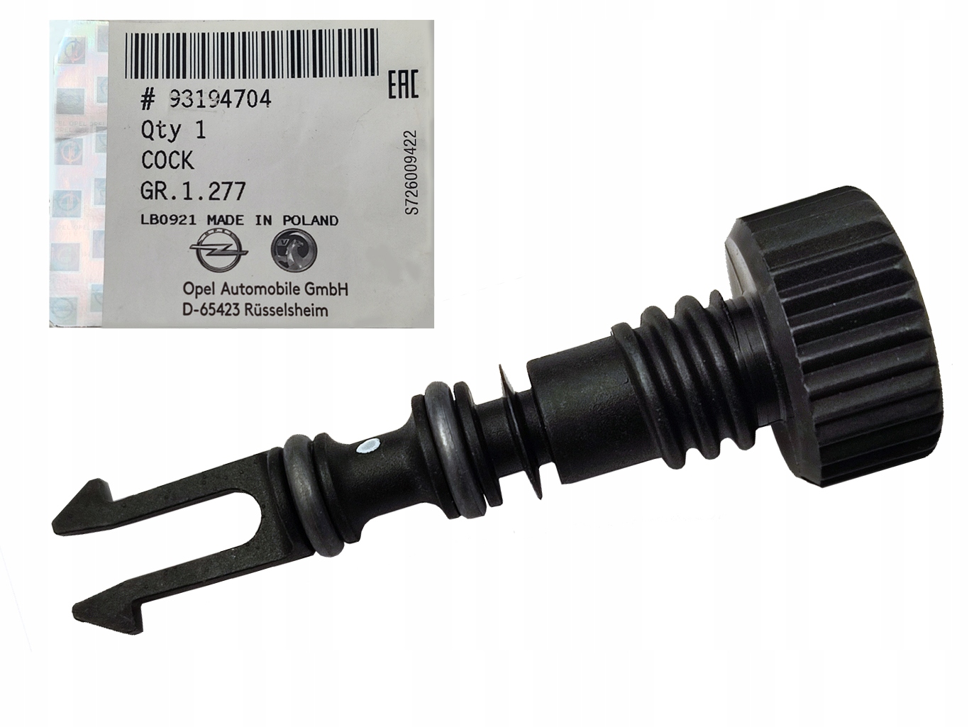 ŚRUBA KOREK SPUSTU CHŁODZENICY OPEL 93194704 Producent części Opel OE