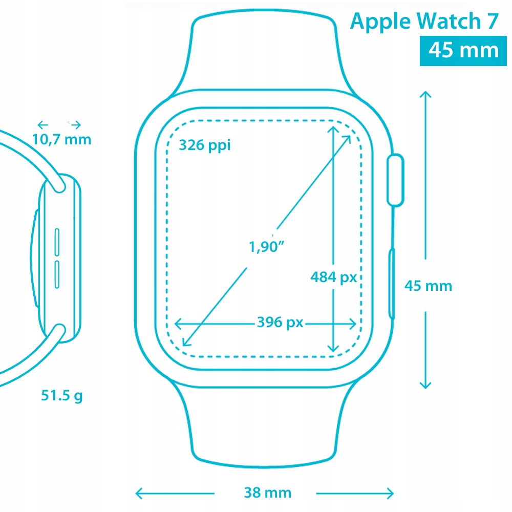 Apple Watch 7 41mm srebrny stal Cellular LTE eSIM beżowy pasek zaplombowany Złącza brak