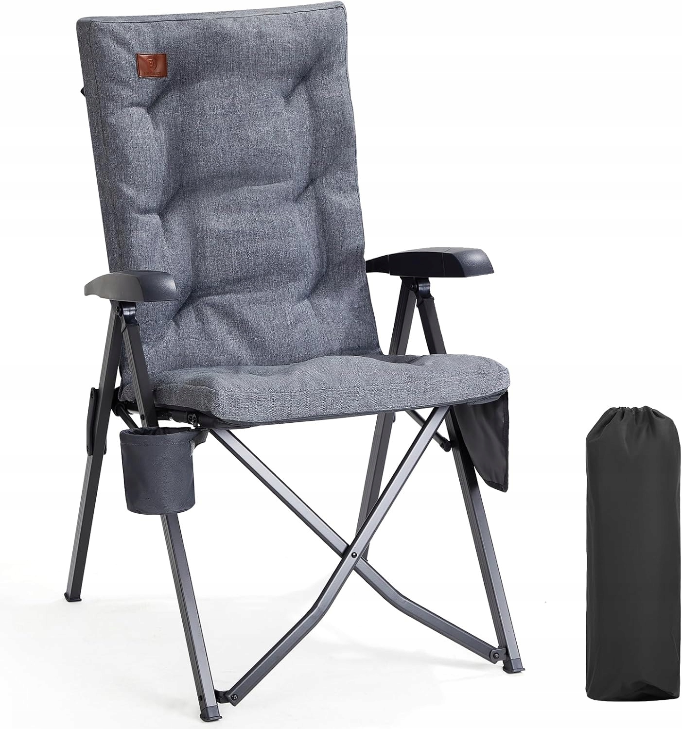 Krzesło turystyczne z oparciem Ever Advanced Krzesło kempingowe szary