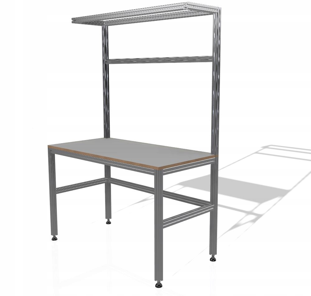 STÓŁ MONTAŻOWY 1500X1500 H=1900 Z DOSTAWKĄ Z ALU