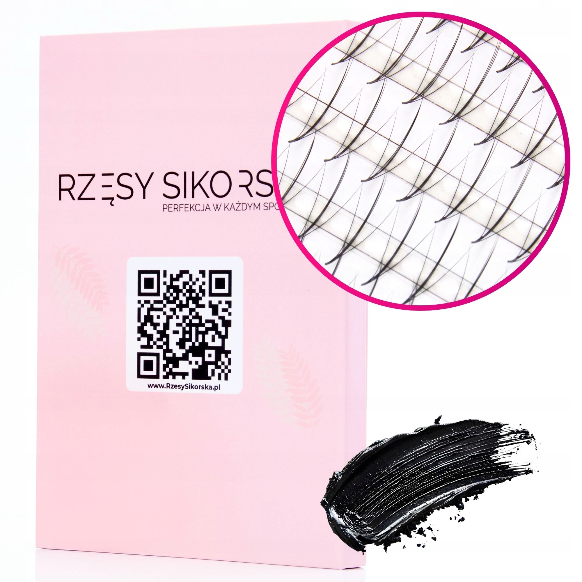 Rzęsy Sikorska Gotowe Kępki Rzęs Pbt 3D/0,07/C (1000 szt. 6-13) Black Wispy