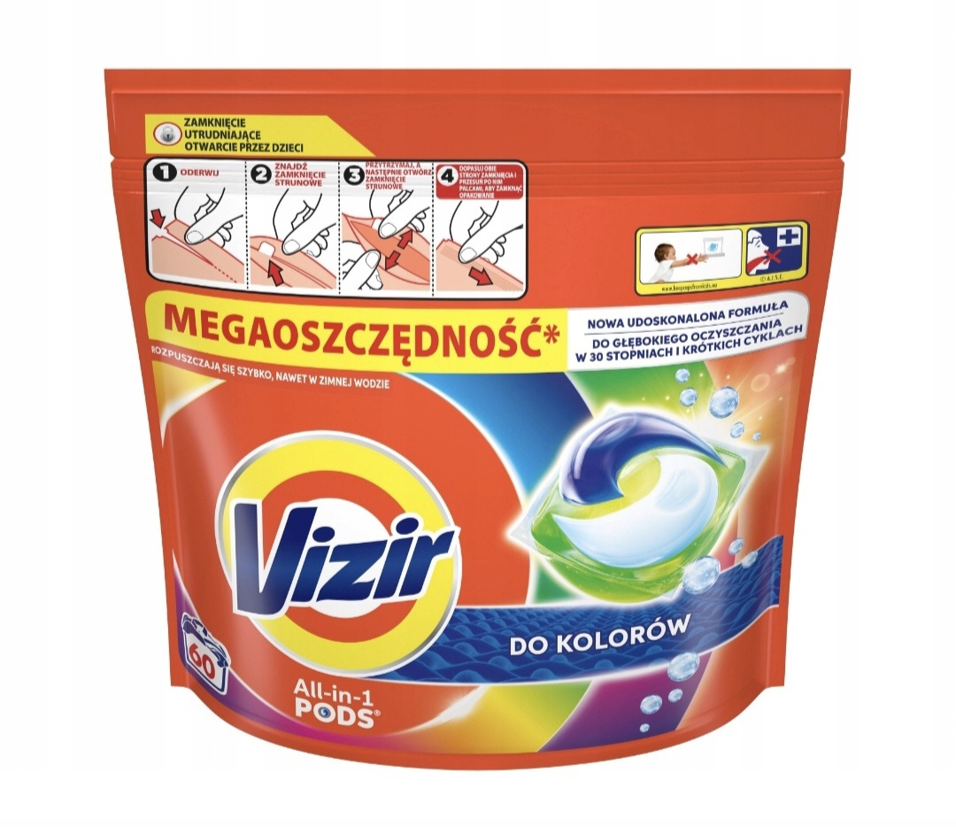 Levně Vizir ALL-in-1 Pods Kapsle na barevné praní 60 ks úspory