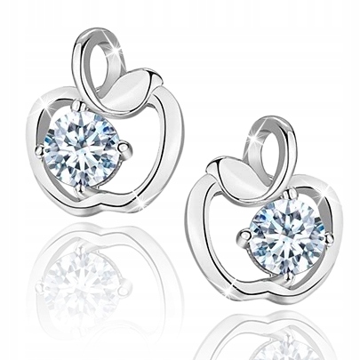 SREBRNE KOLCZYKI DLA DZIEWCZYNKI JABŁUSZKA GRAWER Kod producenta Biżuteria dla dziewczyny żony córki mamy