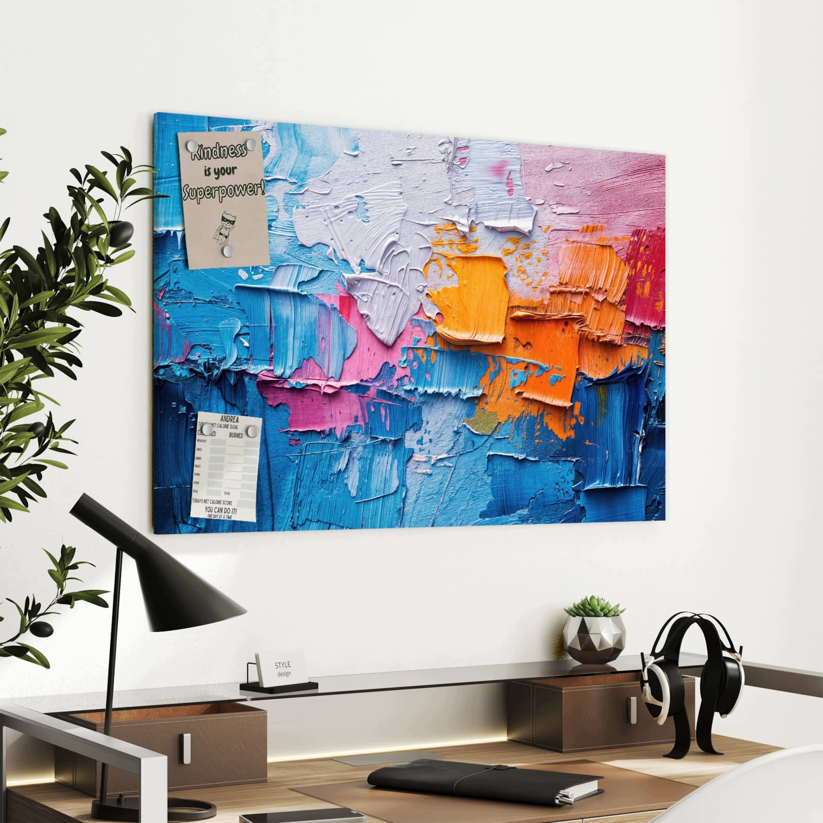 Magnetická tabule Struktura barevná Grafika 90 × 60 cm