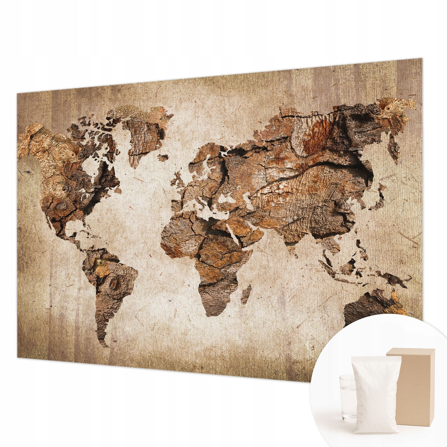Flizelinová fototapeta pro architekty lepidlo Dřevěná mapa 208 x 146 cm